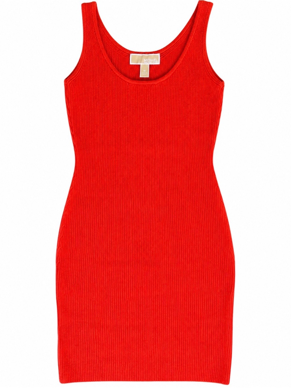 Michael Kors Bright Red Ribbed Tank Mini Dress